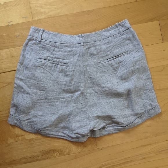 Simons Icone 100% linen heather grey shorts size 6 T2 - Picture 4 of 7